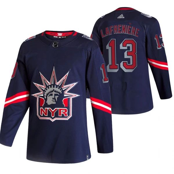 New York Rangers Trikot Alexis Lafreniere 13 2022 Reverse Retro Navy Authentic